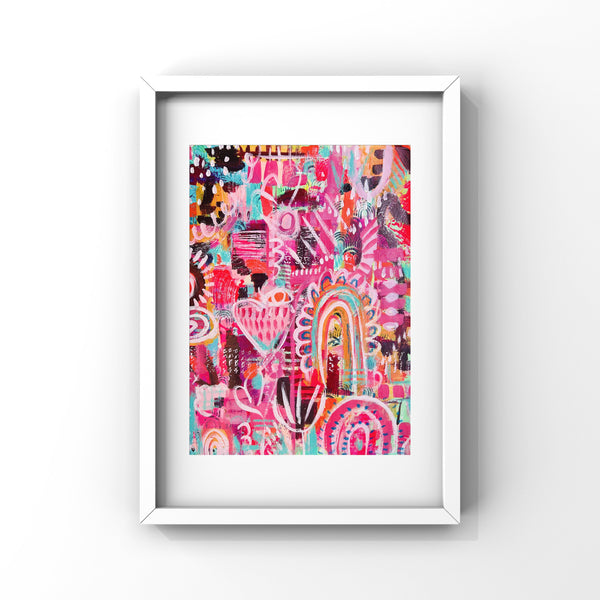 "Carnival” Original Abstract Painting in Frame