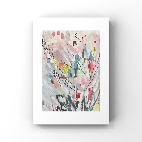 “In Bloom” Original Abstract Painting in Frame