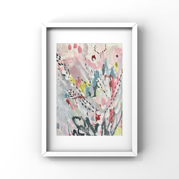 “In Bloom” Original Abstract Painting in Frame