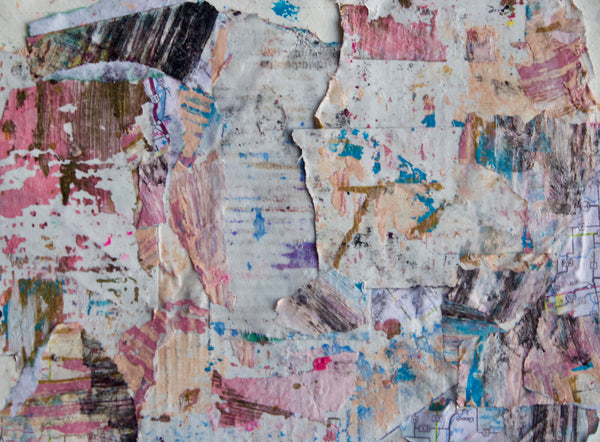Mixed media collage art print from original abstract painting. Various sizes available.