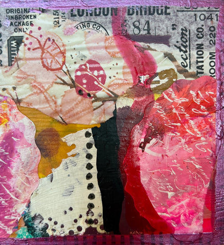 “With Love” Mixed Media Art Block (5x5in)