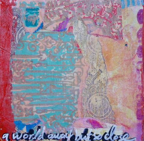 "War" Mixed Media Wood Block