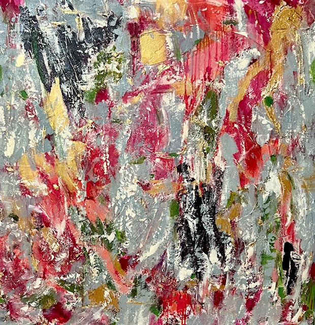 “Sorbet” Original Mixed Media on Canvas (36x36in)