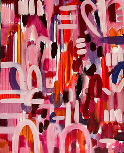 "Carnival" Original Abstract Art on Canvas (24x48in)